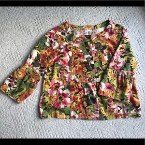 Christopher & Banks Floral Peplum Jacket Size XL